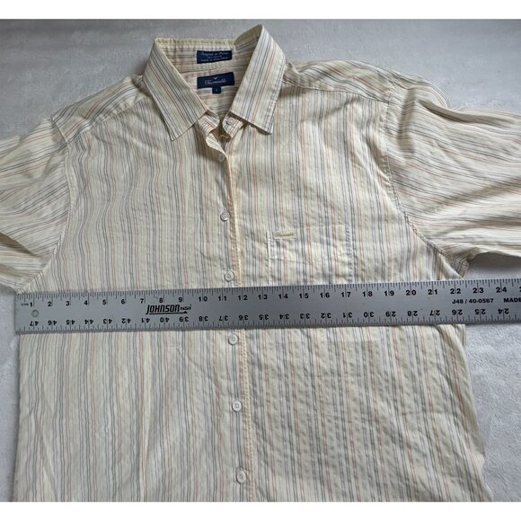 Faconnable Womens Cotton Striped Long Sleeve Button-Up Shirt Large Multicolor - Picture 6 of 7